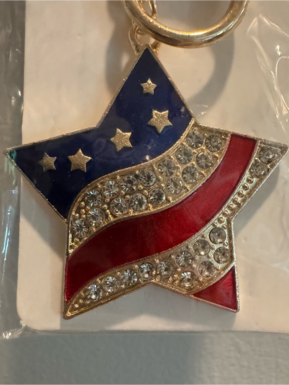 Nicole Gold-Tone Patriotic Star Keychain/Bag Charm - Picture 2 of 2